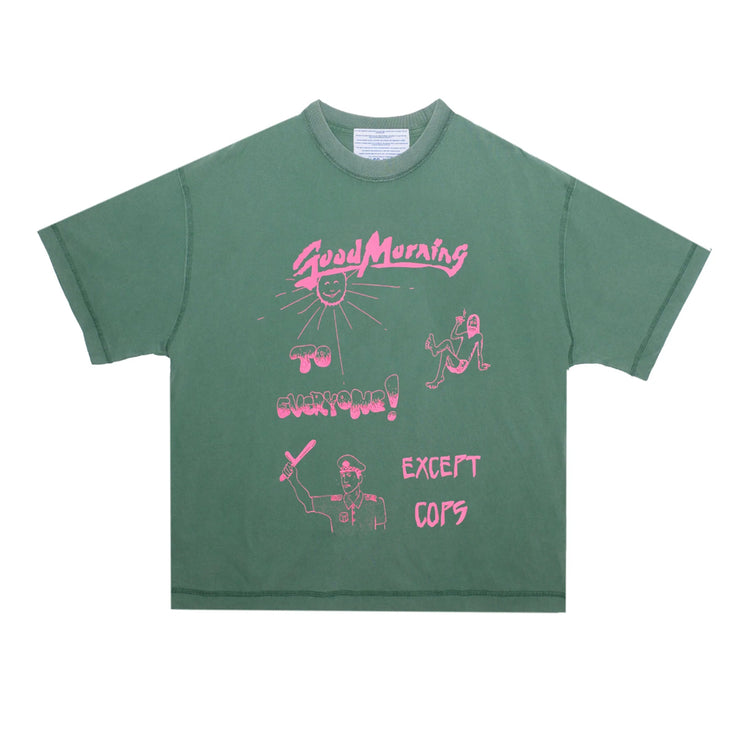 GOOD MORNING NOT COPS WASHED HEAVY WEIGHT TEE